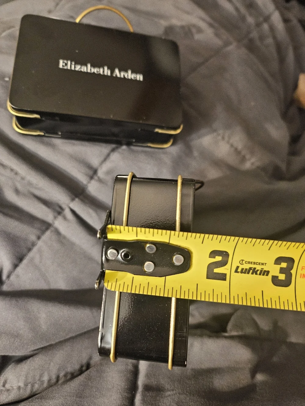 2 Elizabeth Arden‎ Black Cosmetic Cases with Gold Trim